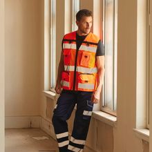 Chaleco alta visibilidad con bolsillos Hi Vis Orange M