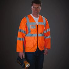 Chaqueta alta visibilidad con tiras reflectantes Hi Vis Orange S