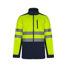 Chaqueta soft shell con forro polar Azul Marino/Amarillo 4Xl