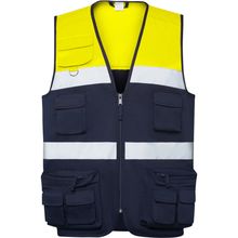 Chaleco de alta visibilidad con cremallera Marino/Amarillo Fluor S