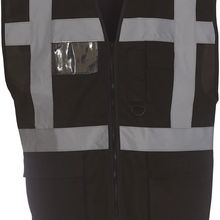 Chaleco alta visibilidad reflectante con bolsillos Black S