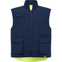 Chaleco Trabajo Reversible Multibolsillos Marino/Amarillo Fluor S