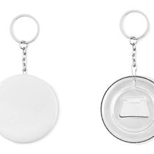 Chapa llavero personalizada con abridor Ø 5,8 mm Plata Mate