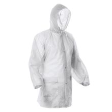Chubasquero con capucha ajustable y bolsillos con solapa Blanco Talla Única Adulto