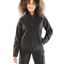 Chaqueta softshell reciclada con capucha mujer Black Xs