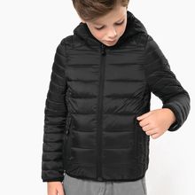 Chaqueta acolchada con capucha infantil Black 6/8 Ans