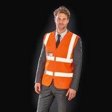 Chaleco con cremallera y bandas reflectantes Fluorescent Orange S/M