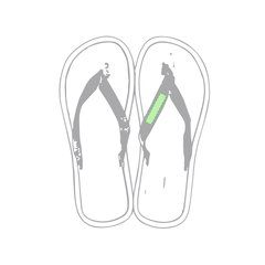 Chanclas con gruesa suela bicolor | Goma de la chancla derecha | 50 x 10