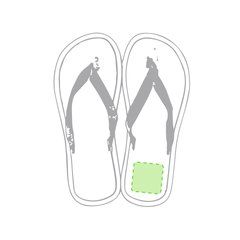 Chanclas con gruesa suela bicolor | Talón de la chancla derecha | 40 x 50