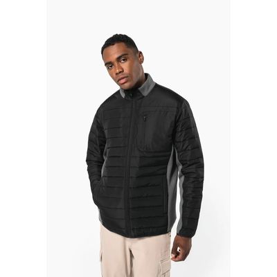 Chaqueta acolchada hombre cuello alto Black / Dark Grey Heather Xs