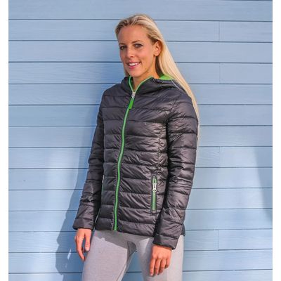 Chaqueta nylon acolchada mujer Black / Lime Xs