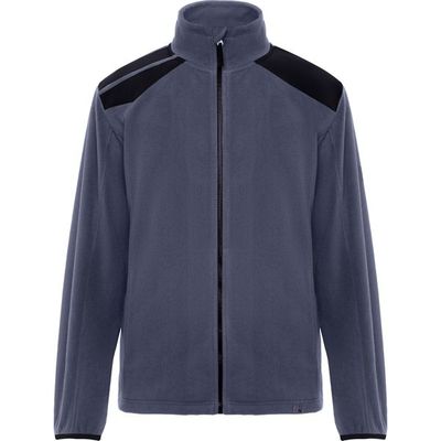 Chaqueta Micropolar Bicolor Cuello Alto Plomo/Negro Xl
