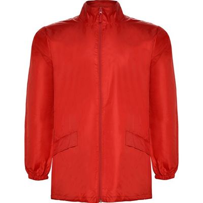 Chubasquero cuello alto y capucha Rojo L
