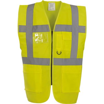 Chaleco alta visibilidad reflectante con bolsillos Hi Vis Yellow Xl