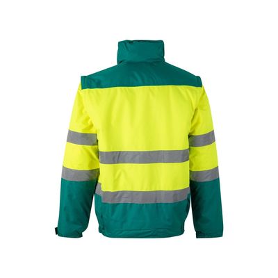 Chaqueta bicolor acolchada con bandas reflectantes