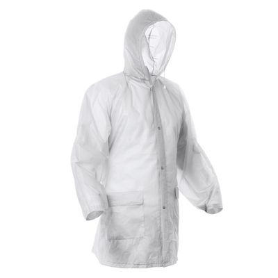 Chubasquero con capucha ajustable y bolsillos con solapa Blanco Talla Única Adulto
