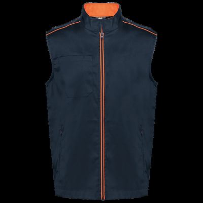 Chaleco hombre con bolsillos Navy / Fluorescent Orange 3Xl