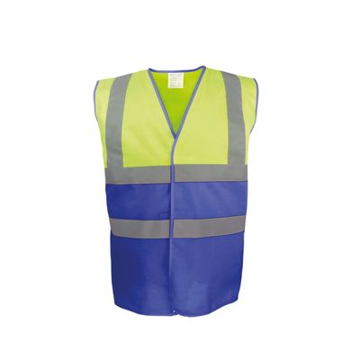 Chaleco bicolor en contraste Hi Vis Yellow / Royal Blue Xl