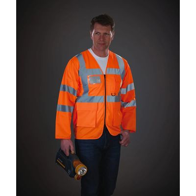 Chaqueta alta visibilidad con tiras reflectantes
