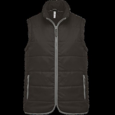 Chaleco acolchado con bolsillos y cremallera DARK GREY M