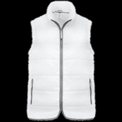 Chaleco acolchado con bolsillos y cremallera White M
