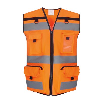 Chaleco alta visibilidad con bolsillos Hi Vis Orange XXL