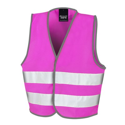 Chaleco alta visibilidad para niños Fluorescent Pink 10/12 ans
