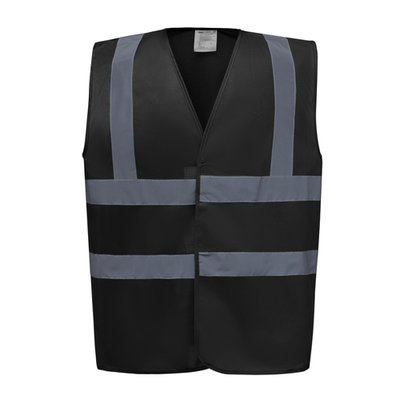 Chaleco alta visibilidad poliéster Velcro Black 4XL