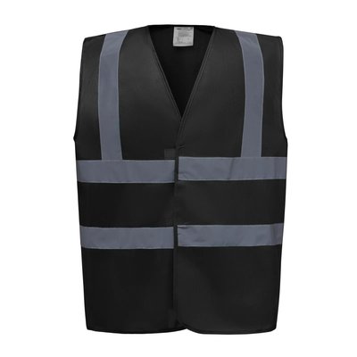 Chaleco alta visibilidad poliéster Velcro Black M