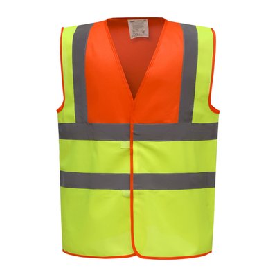 Chaleco alta visibilidad poliéster Velcro Hi Vis Orange / Hi Vis Yellow Xxl