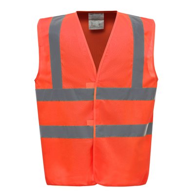 Chaleco alta visibilidad poliéster Velcro Hi Vis Orange XXL