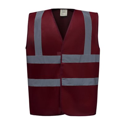 Chaleco alta visibilidad poliéster Velcro Maroon XXL
