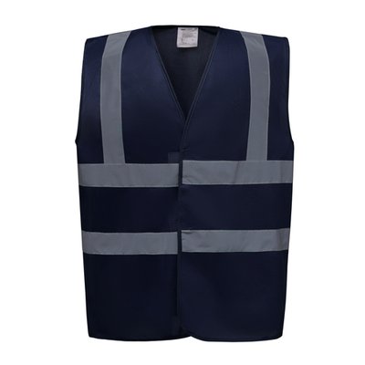 Chaleco alta visibilidad poliéster Velcro Navy XL