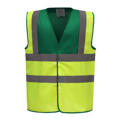 Chaleco alta visibilidad poliéster Velcro Paramedic Green / Hi Vis Yellow S