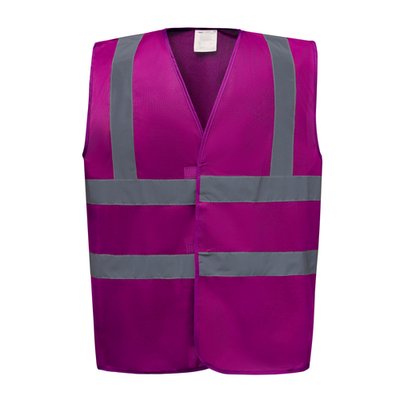 Chaleco alta visibilidad poliéster Velcro Raspberry XXL