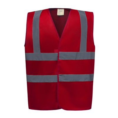 Chaleco alta visibilidad poliéster Velcro Red S