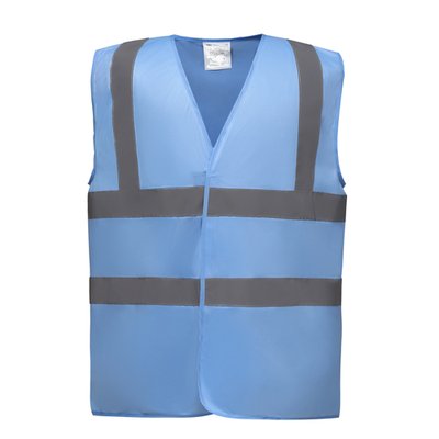 Chaleco alta visibilidad poliéster Velcro Sky Blue XXL