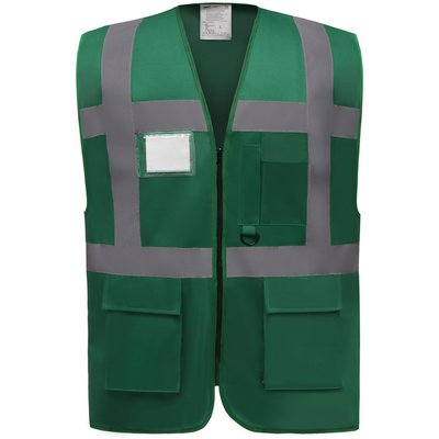 Chaleco alta visibilidad reflectante con bolsillos Paramedic Green M
