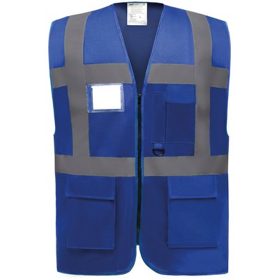 Chaleco alta visibilidad reflectante con bolsillos Royal Blue L