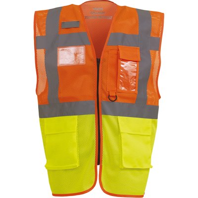 Chaleco alta visibilidad ropa laboral Hi Vis Orange / Hi Vis Yellow 3XL