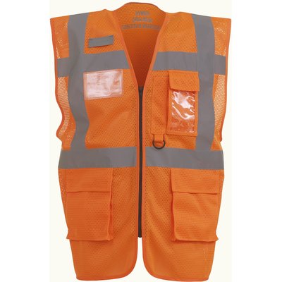 Chaleco alta visibilidad ropa laboral Hi Vis Orange Xxl