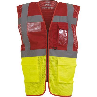 Chaleco alta visibilidad ropa laboral Red / Hi Vis Yellow XXL
