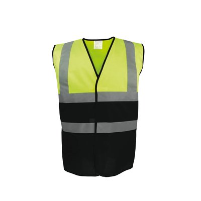 Chaleco bicolor en contraste Hi Vis Yellow / Black Xxl