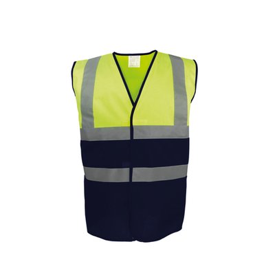 Chaleco bicolor en contraste Hi Vis Yellow / Navy Xl