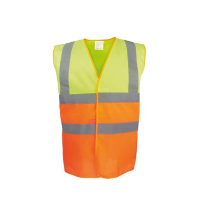 Chaleco bicolor en contraste Hi Vis Yellow / Orange M