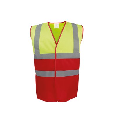 Chaleco bicolor en contraste Hi Vis Yellow / Red XL