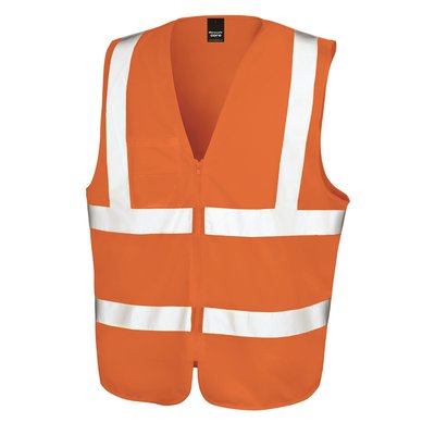 Chaleco con cremallera y bandas reflectantes Fluorescent Orange Xxl/3Xl