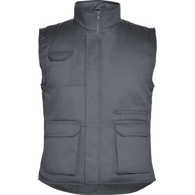 Chaleco con Cuello Alto y Bolsillos Plomo 3Xl