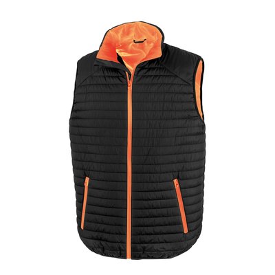 Chaleco eco con bolsillos laterales Black / Orange S