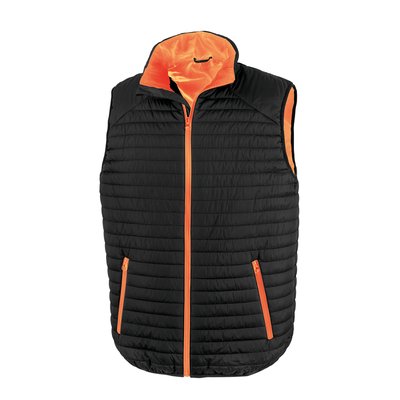Chaleco eco con bolsillos laterales Black / Orange XS